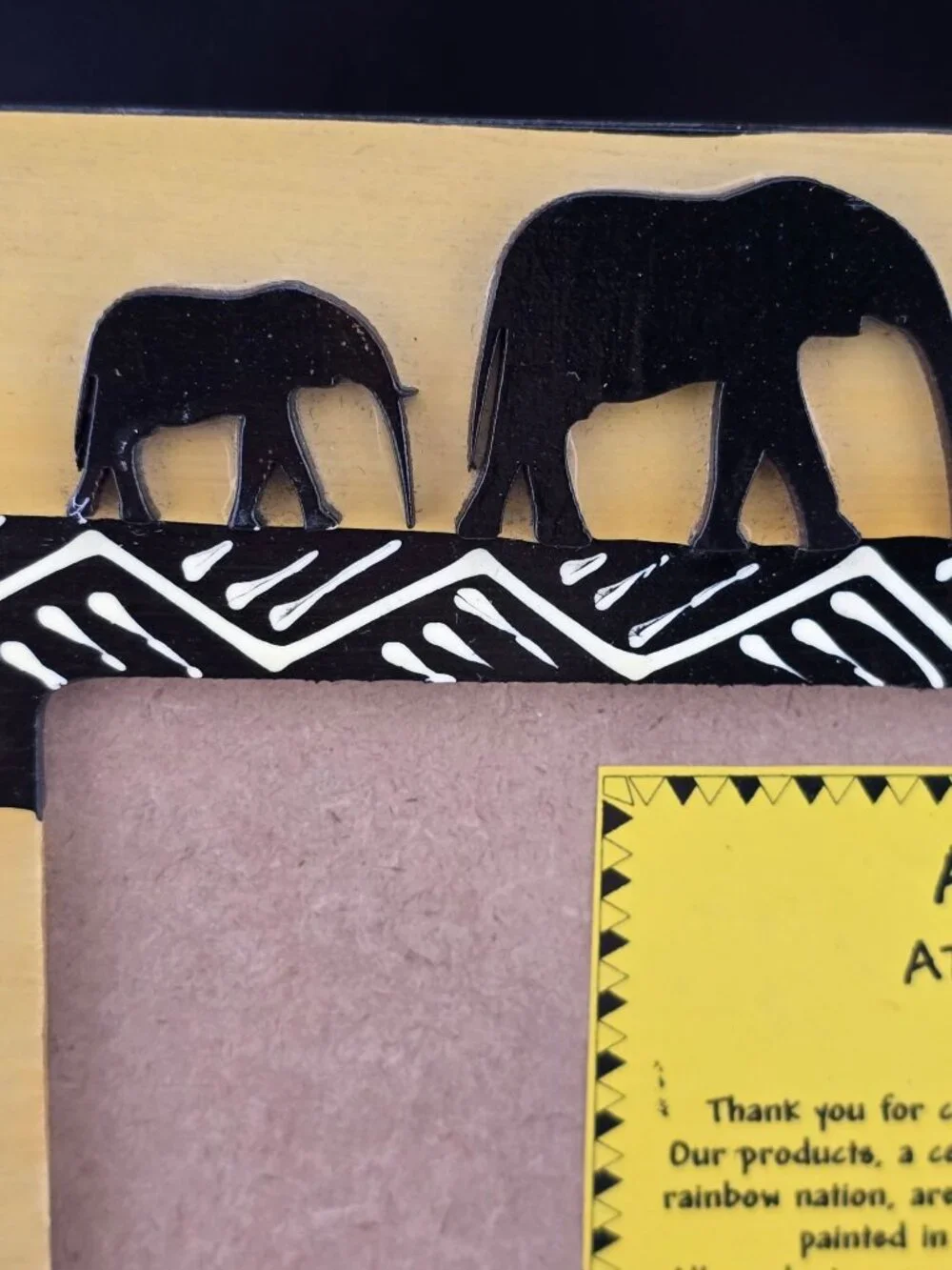 Hand-Painted South African Safari Elephants 6"x4" Photo Picture Frame Travel - Picture 2 of 12